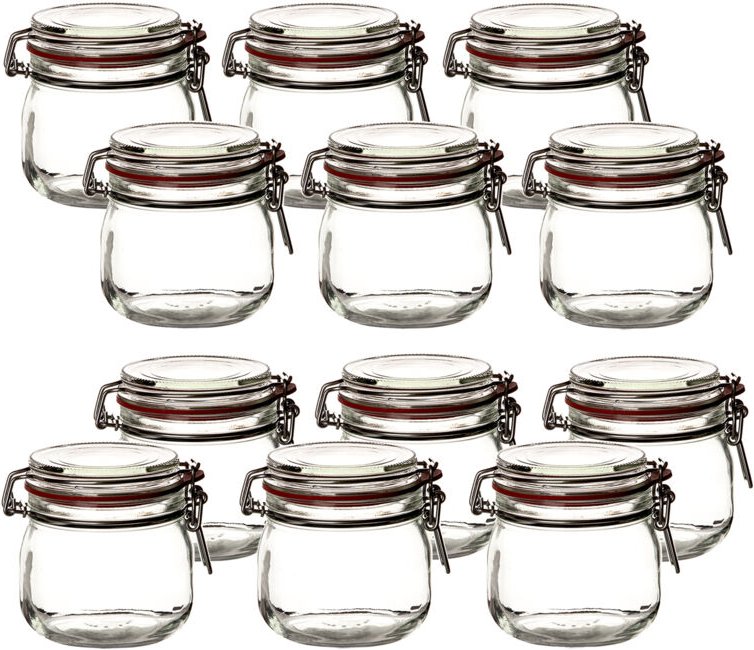 BigDean 12er Set Drahtbügelgläser 600ml - Einmachgläser mit Bügelverschluss - Made in Germany - Einweckgläser, Bügelvers...