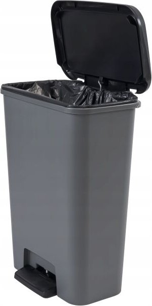 Curver Compatta Tretabfallbehälter, dunkelgrau, 50 l