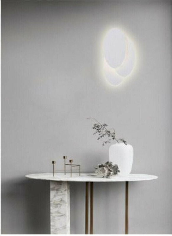 Trade Shop - LED-Wandleuchte 3 ovale Nachttischlampe abat jour 12W Licht 6500K 3000K 4000K E33 -