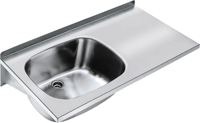 KWC AR Mehrzweckbecken, SIRIUS, Edelstahl, 1000x230x500 mm, Ablagefläche rechts