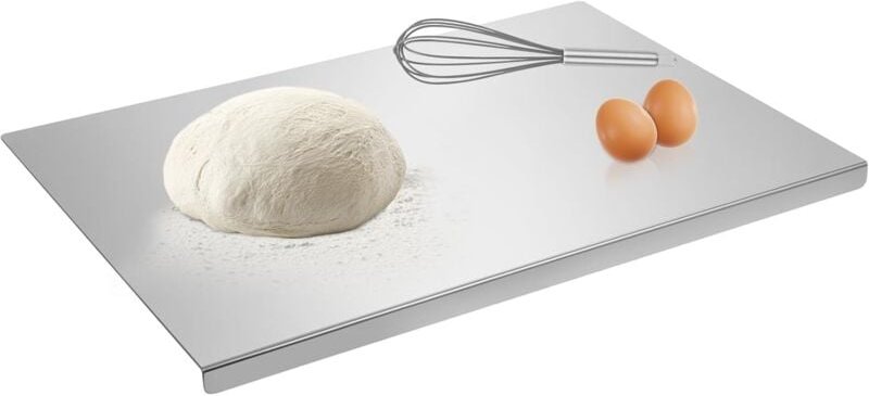 Schneidebrett, großes Schneidebrett aus Edelstahl für Fleisch, Obst, Gemüse, Brot und Gebäck (60 x 40 cm)