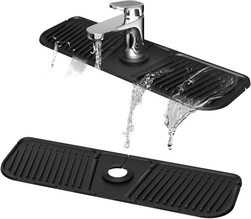 Silikon-Armaturengriff, Spritzschutz, Abtropfmatte für Küchen- und Badezimmerarbeitsplatten