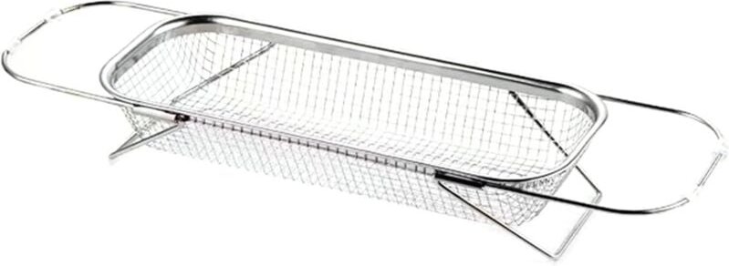 Ausziehbarer Abtropfkorb aus Edelstahl. Filterkorb: filtert, lässt abtropfen, spült Obst ab, reinigt Gemüse.