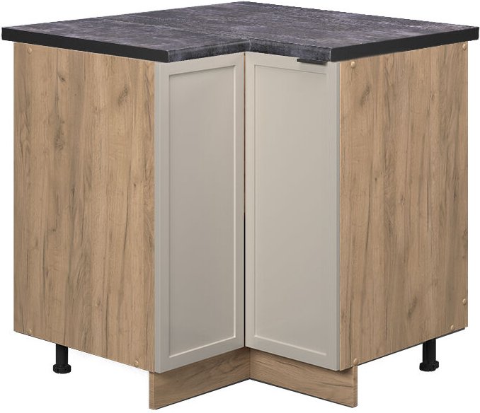 Vicco - Eckunterschrank Fame-Line, GrauBeige, 80.5 cm , ap Anthrazit