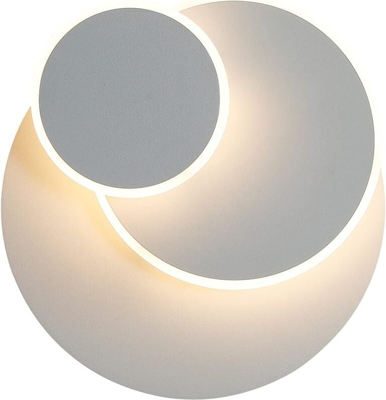 COMELY Moderne LED Wandlampe Weiß 15W, Kreatives Design mit 3 Rotierenden Schichten, Geeignet für Wohnzimmer, Schlafzimm...