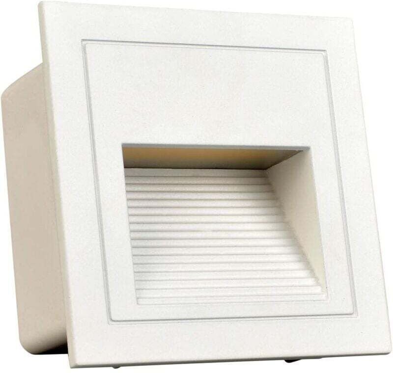 Set mit 4 quadratischen LED-Wandeinbauleuchten, 3 W, kaltweiß, IP65, Treppenbeleuchtung, Stufenbeleuchtung, Aluminium, d...