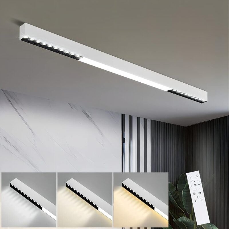 Thumbnail - Deckenlampe led Deckenleuchte Wohnzimmer - 107CM Wohnzimmerlampe Lang Küchenlampe 32W Bürolampe Decke Modern Dimmbar mit...