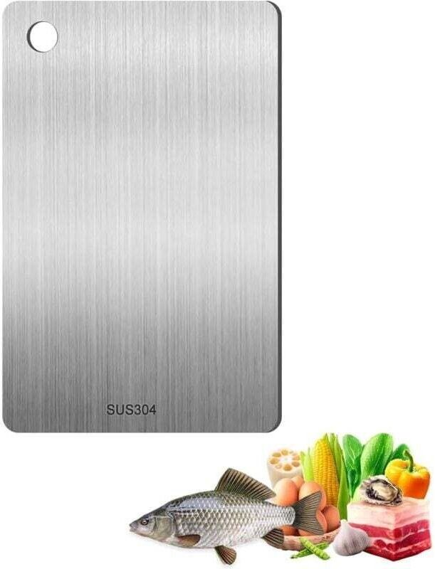 Schneidebrett aus Titan – Edelstahl – Beidseitig verwendbar – Lebensmittelecht – Leicht zu reinigen und frei von Verunre...