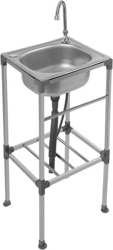 Mobile Spüle Küchenspüle, Freistehender Spülbecken, Multifunktions Freistehendes Edelstahl Einzelbecken Becken Waschbeck...