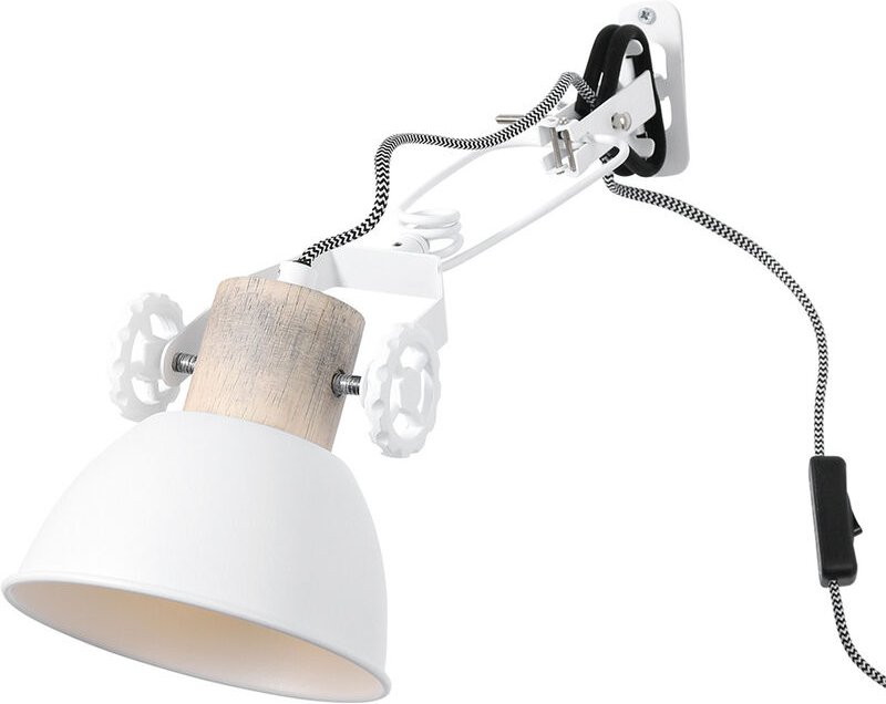 Wandlampe Holz Wandstrahler beweglich Schlafzimmerleuchte Wandleuchte Industrial, 1x E27, LxH 30,5 x 10,5 cm, Steinhauer...