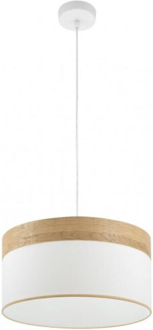 Anhänger Cloe 1xe27 Weiß/weiß-helles Holz Regx40x40 cm