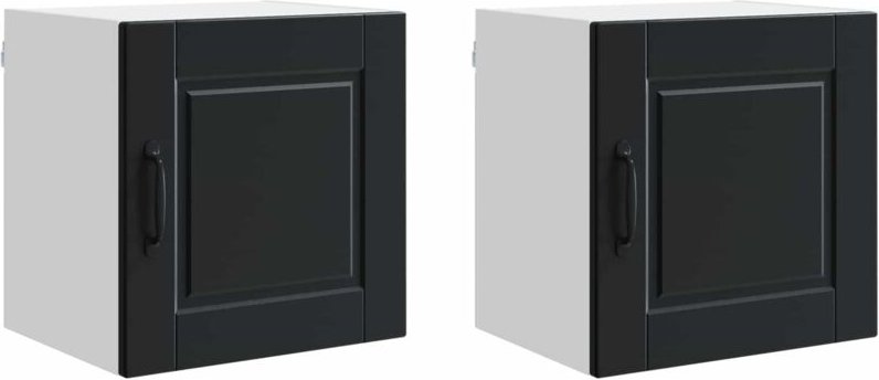 Küchenschrank 2 pcs Schwarz 40 x 31 x 40 cm Holzwerkstoff vidaXL