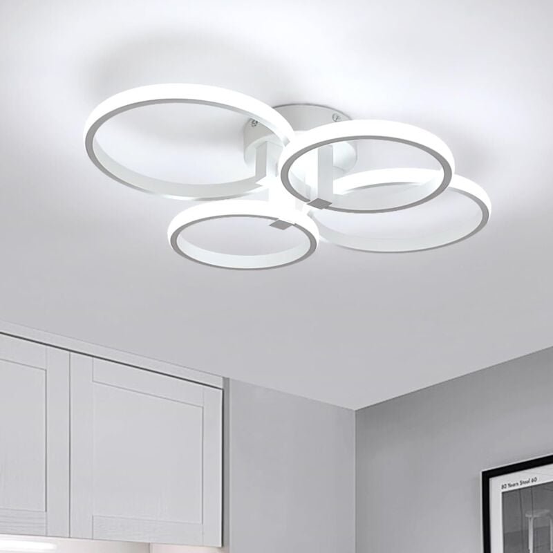Thumbnail - Comely - Moderne LED-Deckenleuchte, Runde Deckenlampe 48W 5400LM, Deckenleuchten aus Acryl und Metall für Wohnzimmer, Sc...