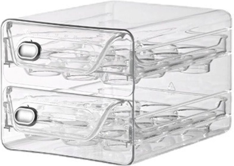 Eierkarton-Organizer für den Kühlschrank, wiederverwendbarer Eierkarton mit großem Fassungsvermögen, Eierkarton-Organize...