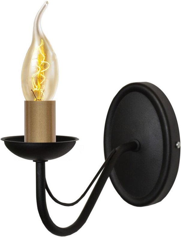 Malbo Kerzenwandleuchte Schwarz, Patina 25cm - Helam