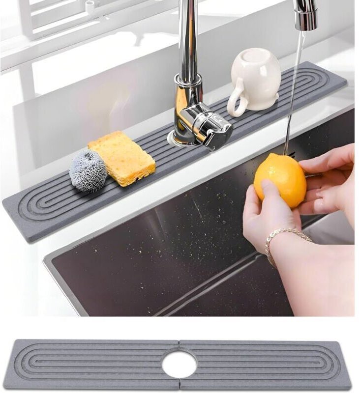 Silikon-Wasserhahnmatte, Spritzschutz für Spültischarmatur, Spülbeckenmatte für Küchen- und Badezimmerarbeitsplatten (Gr...