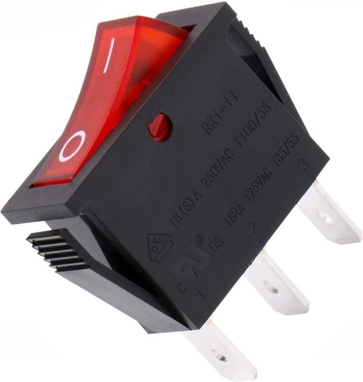 Red luminöser unipolarer Schalter 16A 250 V Standard
