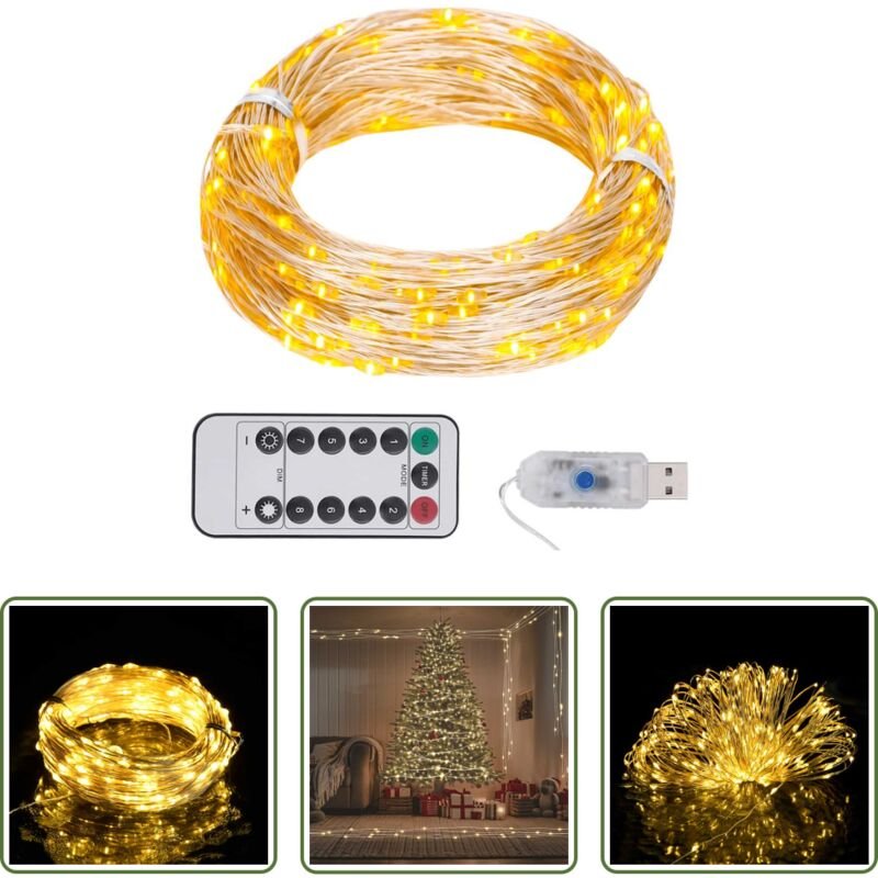 vidaXL Lichterkette - LED-Lichterkette mit 150 LEDs Warmweiß 15 m