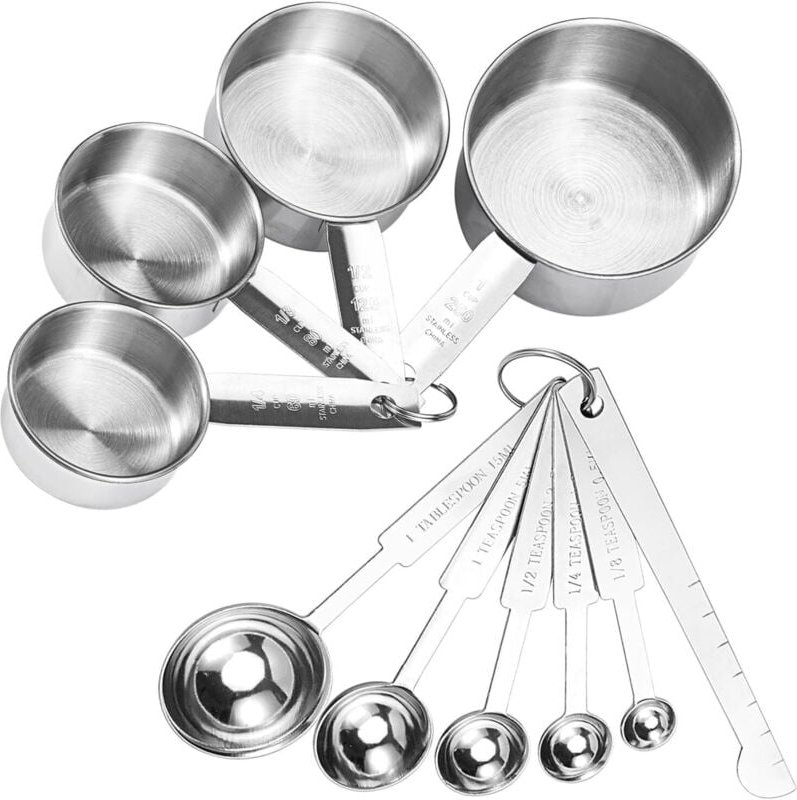 Messbecher-Set, Gramm-Messlöffel-Set, Messlineal, 10-teiliges Küchenmessset, geeignet zum Abmessen und Dosieren von Mate...