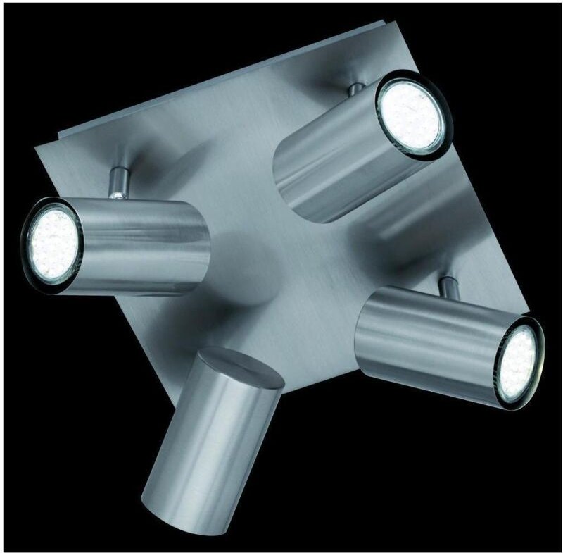 Deckenstrahler marley Silber 4-flammig, Quadrat 24cm