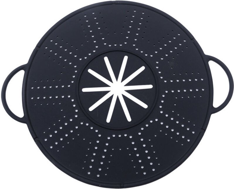 Silikon-Kochschutz, Spritzschutz und Untersetzer für Töpfe, hitzebeständig, leicht zu reinigen, 34 cm x 28 cm, schwarz