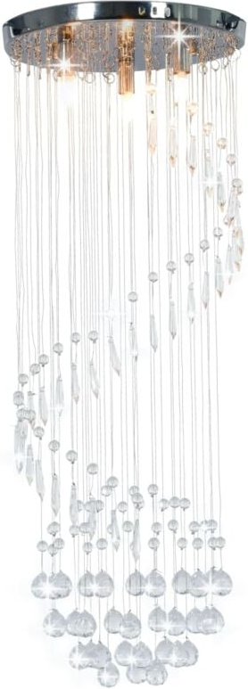 Deckenleuchte mit Kristallperlen Silbern Spirale G9 - Vidaxl