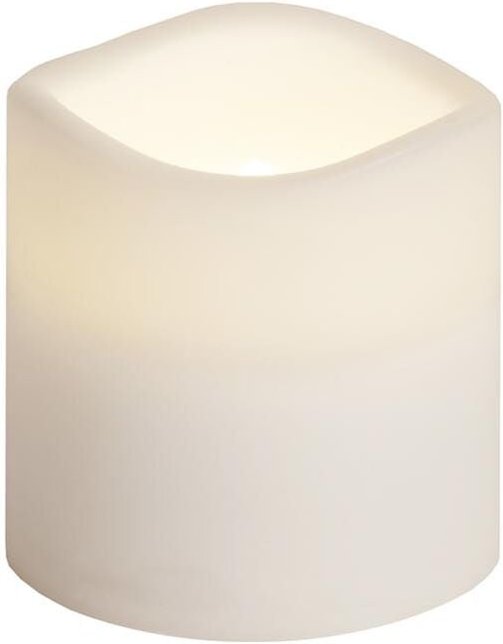 LED Stumpenkerze -Paul', Batterie und Timer, weiß, outdoor, H 7,5cm