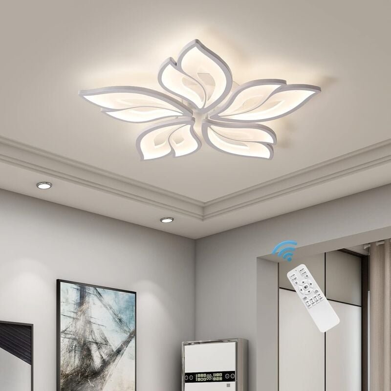Thumbnail - Moderne Deckenleuchte, led Deckenleuchte mit Fernbedienung Dimmbar, Wohnzimmerlampe, Blumenform Design Deckenleuchte für...