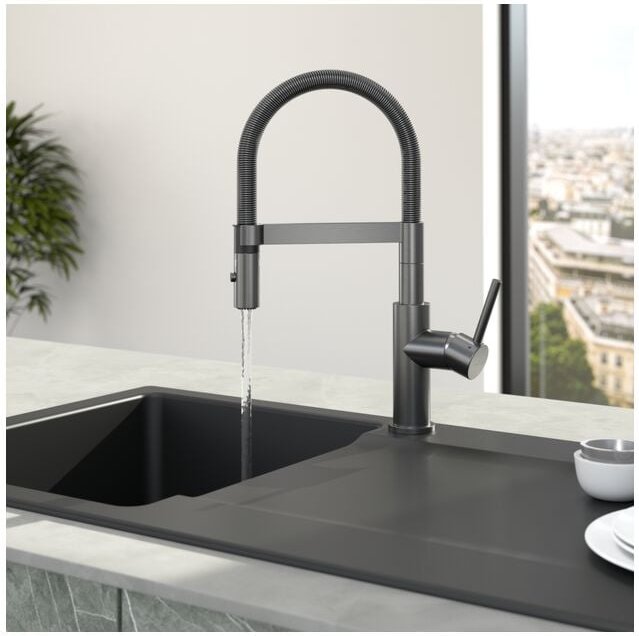 Villeroy&boch - Steel Expert Compact Küchenarmatur, Hochdruck, Wasserhahn Küche mit Umschaltfunktion und schwenkbarem Au...