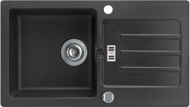 Alveus Victoria - Granit-Spüle 77x43 cm, mit Ablaufsystembedienung, carbon 1133455