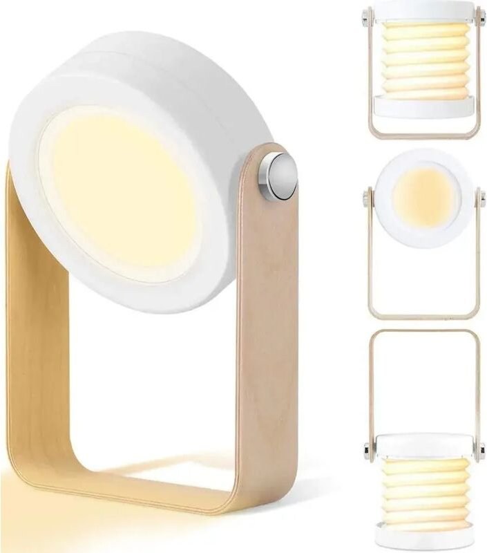 LED-Nachttischlampe, Vintage-Nachtlichtlaterne mit Touch-Dimmfunktion, faltbare, tragbare Laterne, Nachttischlampe, Camp...