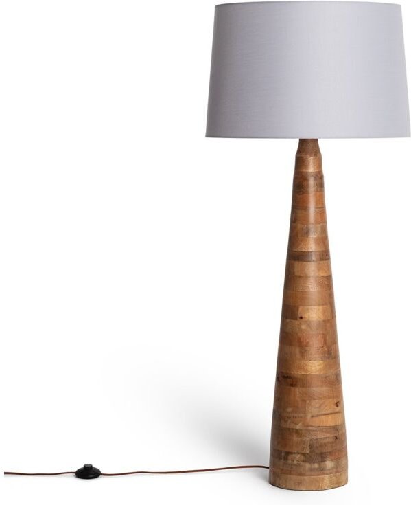 LED Stehleuchte aus Holz Zeil Rajesh ILUZZIA Himmelgrau