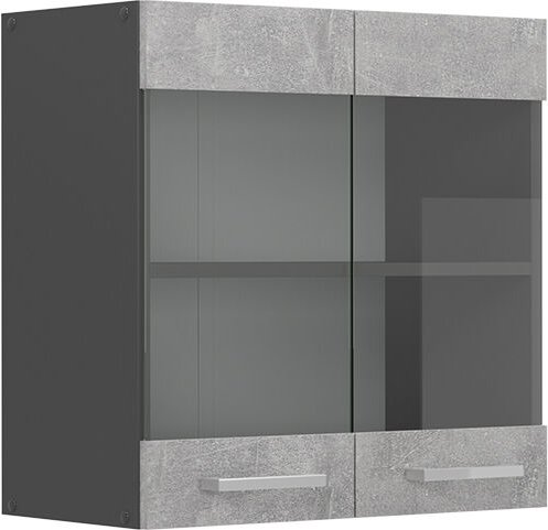 Küchenglashängeschrank R-Line, Beton, 60 cm Vicco