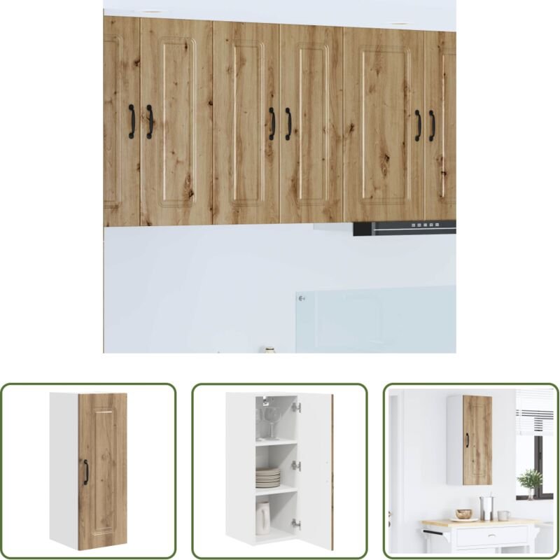 vidaXL Küchenregal mit Stauraum - Küchenschrank mit Speicher Kalmar Artisan-Eiche 30 x 31 x 80 cm