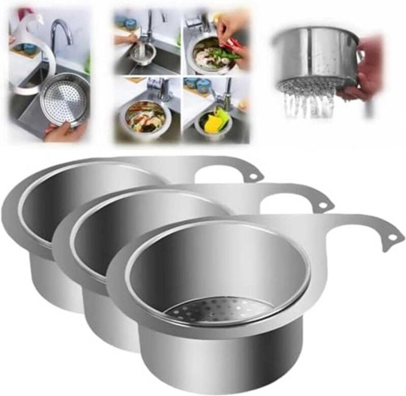 3-teiliger Spülbeckenkorb aus Edelstahl in Schwanenform – verbessertes multifunktionales Küchenabtropfgestell für mühelo...