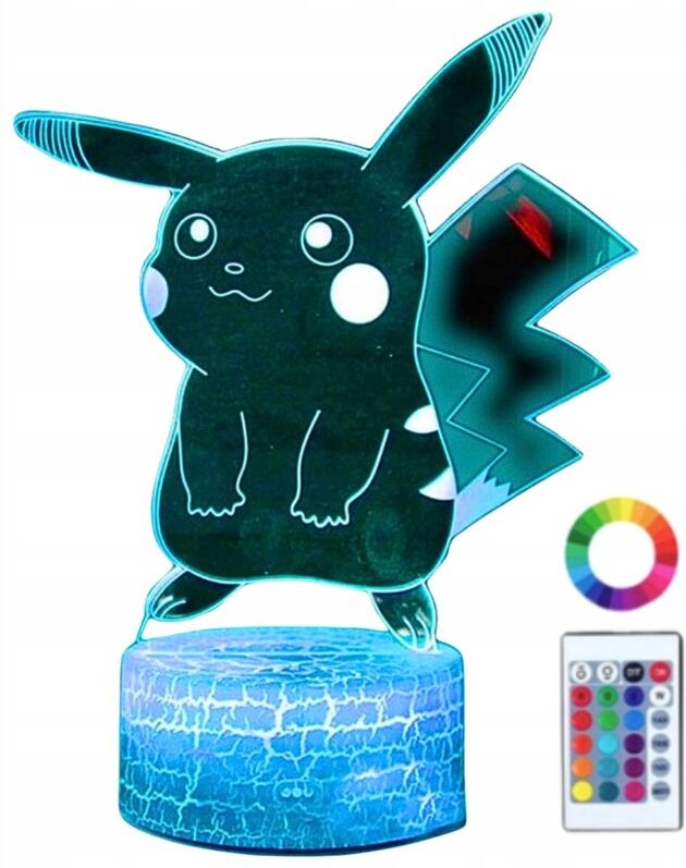 Pokemon Go Pikachu 16 LED 3D-Nachtlicht für Kinder + Fernbedienung