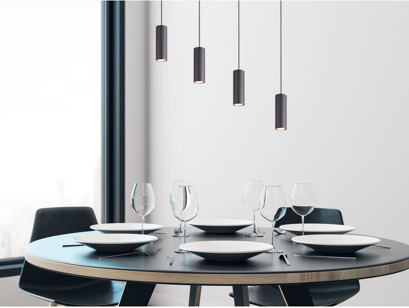 Pendelleuchte marley 4-flammig Metall Schwarz, Breite 75cm