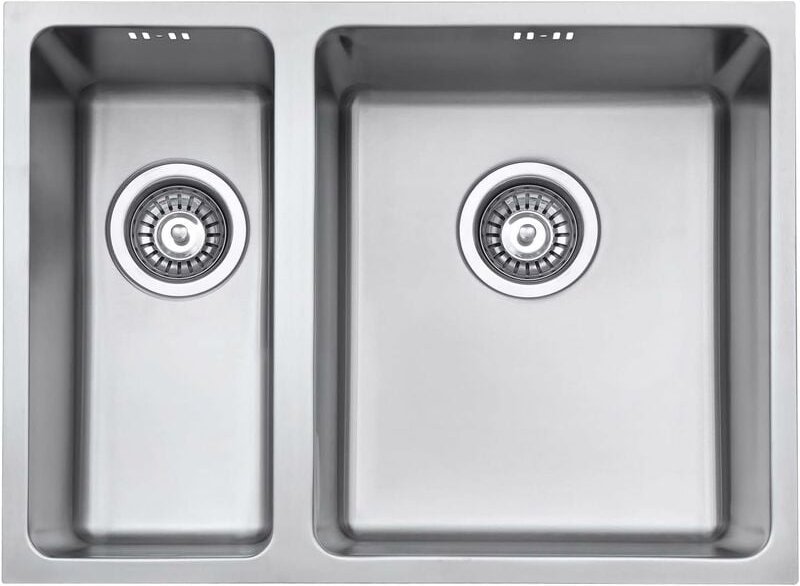 JASSFERRY Küchenspüle Edelstahl 1,5 Becken Unterbau 590 x 440 mm mit Überlauf