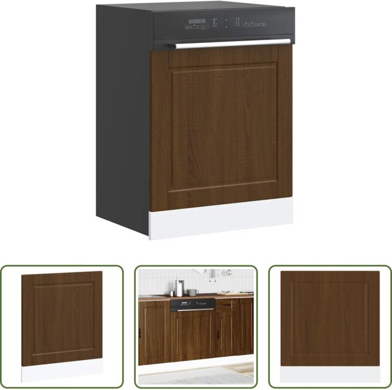 Holzblende - Geschirrspülerblende Porto Braun Eichen-Optik 60x1,5x67 cm