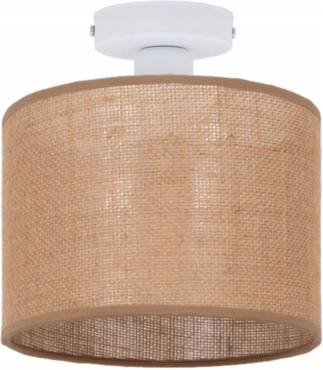 1-Flache Deckenleuchte, Boho Jute Lampenschirm