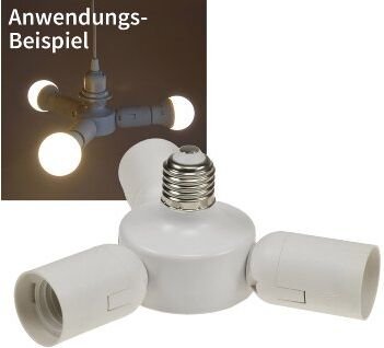 Chilitec - E27-Fassung 'Triple' 22237, Adapter auf 3x E27-Schraubfassungen, weiß