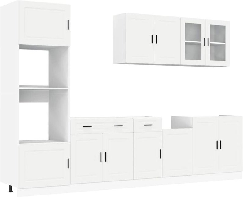 7-tlg. Küchenschrank-Set Kalmar Weiß Holzwerkstoff - Vidaxl