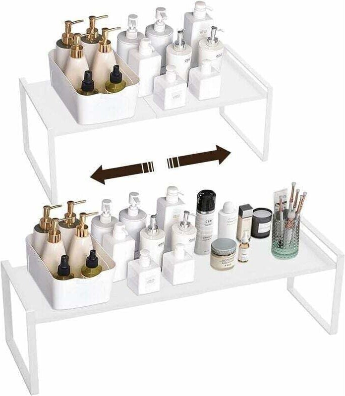 Étagère Rétractable En Coin Métal Pour Placard Cuisine Économise Espace Blanc