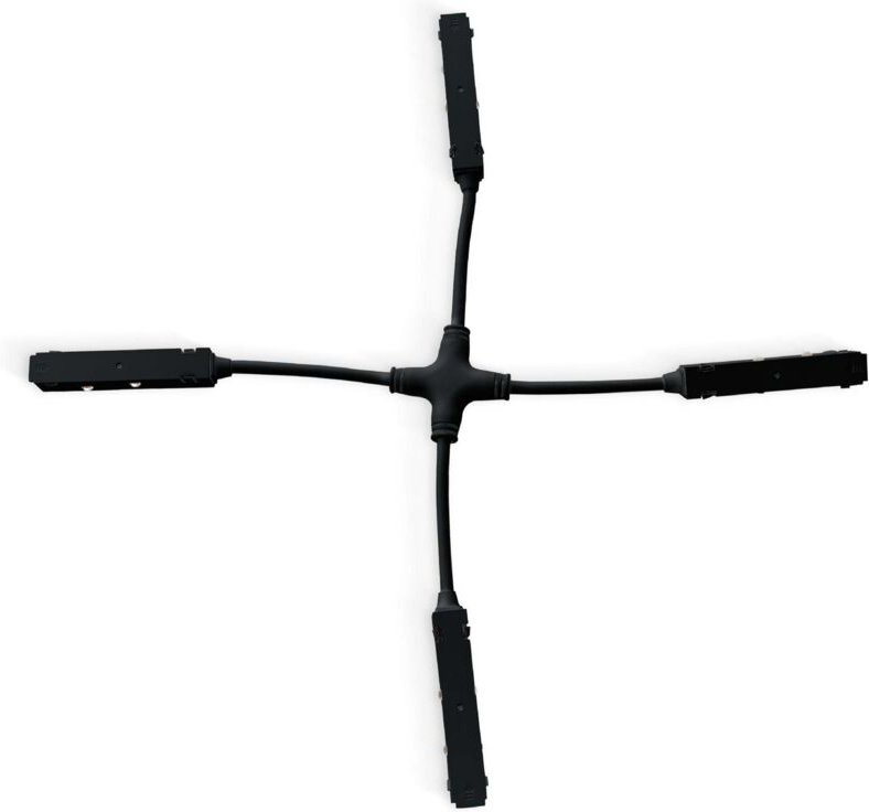 Barcelona Led - Elektrischer X-Verbinder für Magnetschienen – 20mm - Schwarz