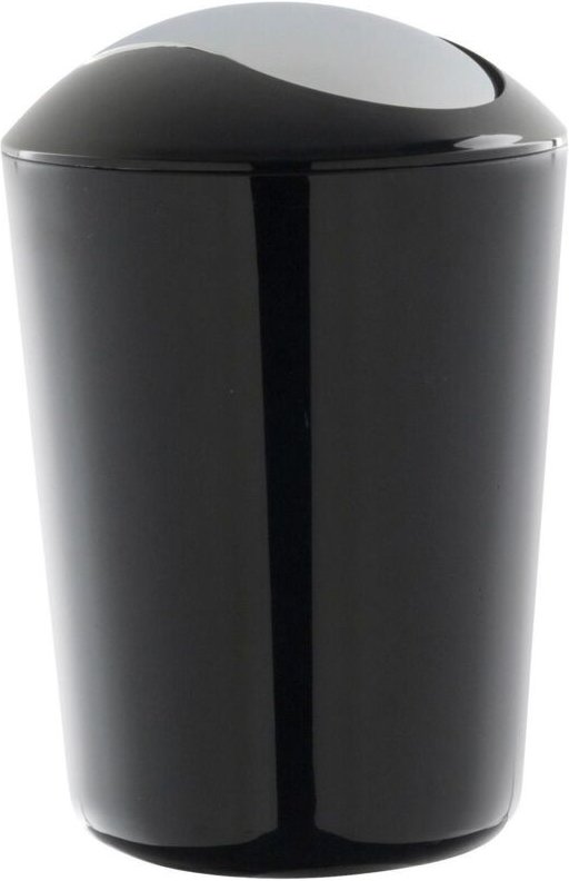 Thumbnail - Abfalleimer mit bugeldeckel - schwarzer kunststoff - 5 l