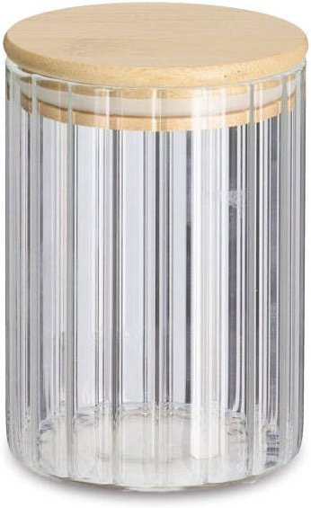 Glasbehälter mit Bambusdeckel grooves, 550 ml