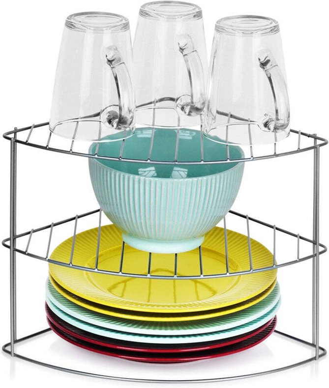 Thumbnail - Storage Solutions - Eckiger Organizer für die Küchentheke, für Teller, aus Metall, 23 x 23 x 21 cm