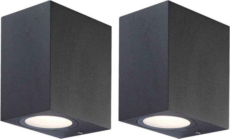 Led Wandlampe für Außen Gartenleuchte Wand Wandstrahler für den Garten, alu dunkelgrau, 1x led 6 Watt 472 Lumen warmweiß...