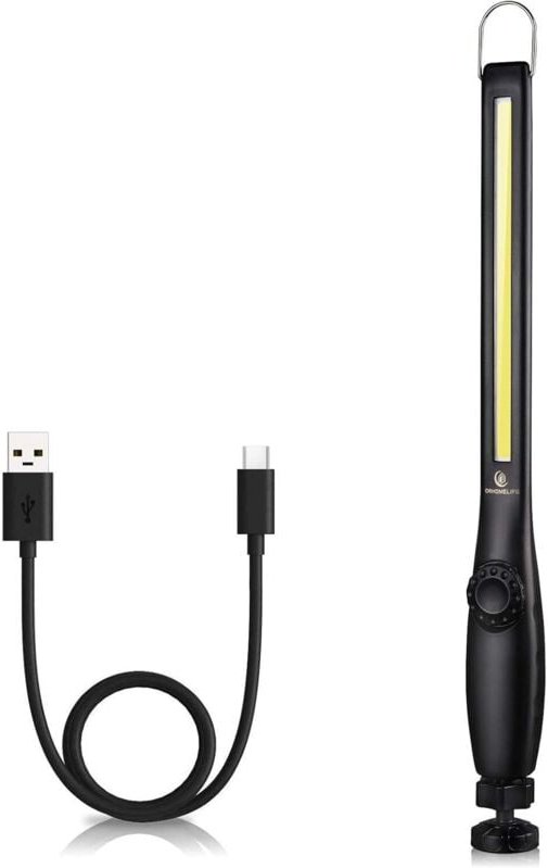 Magnetische LED-Arbeitsleuchte, USB-Kabel, 360-Grad-Schwenksockel