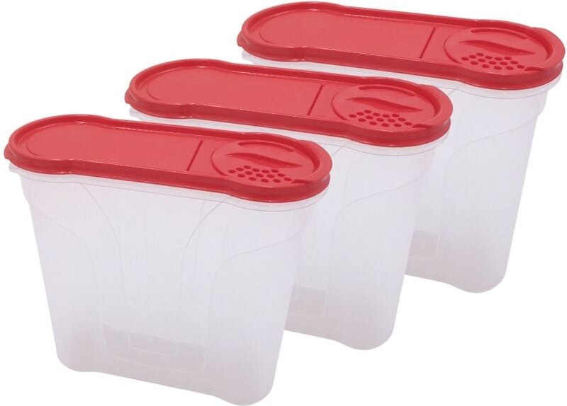 Rival Schüttdosen-Set 2,4 Liter rot Aufbewahrungsdosen Vorratsdose Streudosen